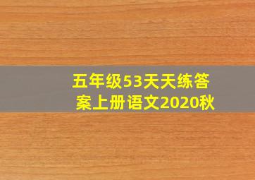 五年级53天天练答案上册语文2020秋