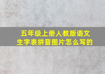 五年级上册人教版语文生字表拼音图片怎么写的