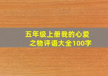 五年级上册我的心爱之物评语大全100字