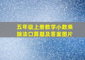 五年级上册数学小数乘除法口算题及答案图片