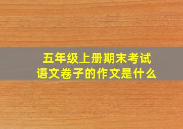 五年级上册期末考试语文卷子的作文是什么