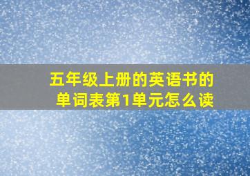 五年级上册的英语书的单词表第1单元怎么读