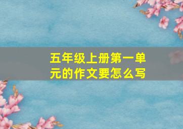 五年级上册第一单元的作文要怎么写