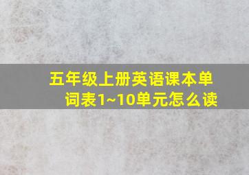 五年级上册英语课本单词表1~10单元怎么读