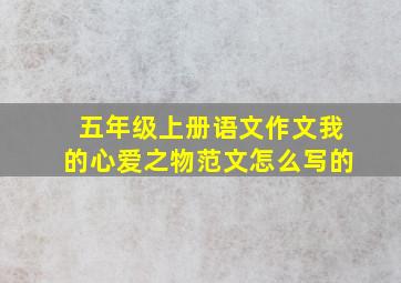 五年级上册语文作文我的心爱之物范文怎么写的