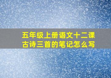 五年级上册语文十二课古诗三首的笔记怎么写