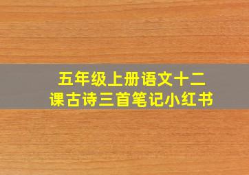 五年级上册语文十二课古诗三首笔记小红书