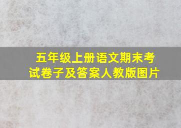 五年级上册语文期末考试卷子及答案人教版图片