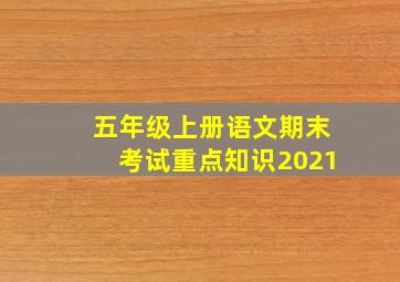 五年级上册语文期末考试重点知识2021