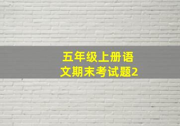 五年级上册语文期末考试题2