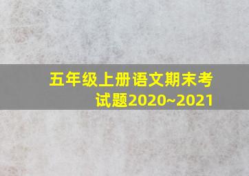 五年级上册语文期末考试题2020~2021