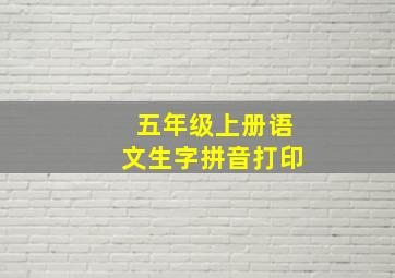 五年级上册语文生字拼音打印