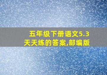 五年级下册语文5.3天天练的答案,部编版