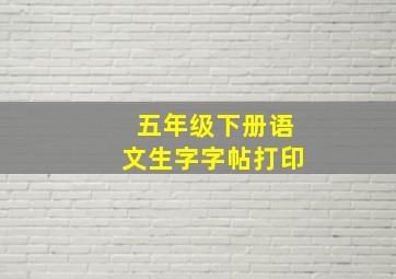 五年级下册语文生字字帖打印