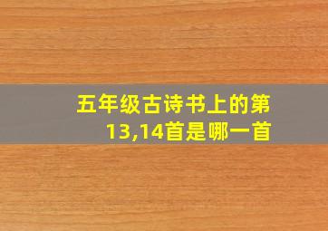 五年级古诗书上的第13,14首是哪一首