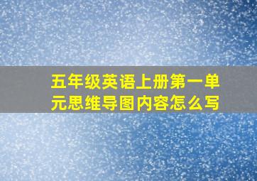 五年级英语上册第一单元思维导图内容怎么写