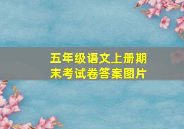 五年级语文上册期末考试卷答案图片