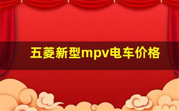 五菱新型mpv电车价格