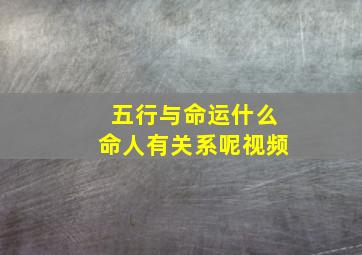 五行与命运什么命人有关系呢视频