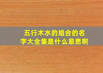 五行木水的组合的名字大全集是什么意思啊