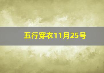 五行穿衣11月25号