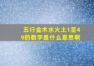 五行金木水火土1至49的数字是什么意思啊