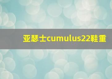 亚瑟士cumulus22鞋重