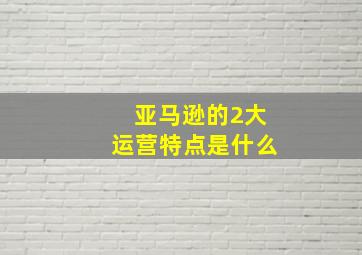 亚马逊的2大运营特点是什么