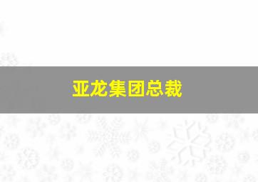 亚龙集团总裁