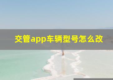 交管app车辆型号怎么改