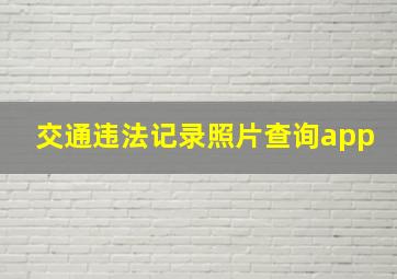 交通违法记录照片查询app