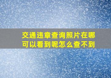 交通违章查询照片在哪可以看到呢怎么查不到