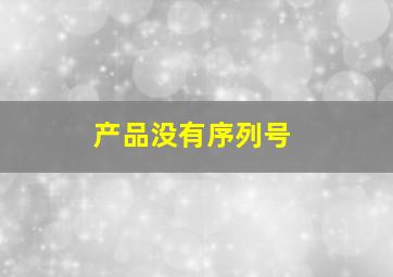 产品没有序列号