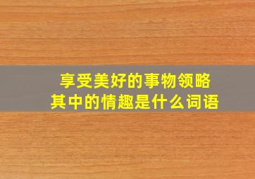 享受美好的事物领略其中的情趣是什么词语