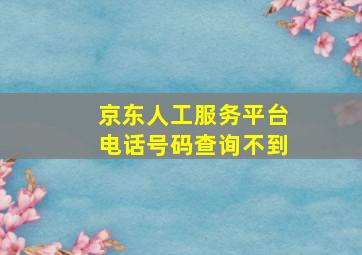 京东人工服务平台电话号码查询不到