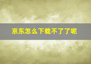 京东怎么下载不了了呢