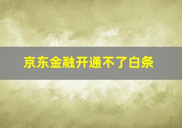 京东金融开通不了白条