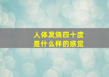 人体发烧四十度是什么样的感觉