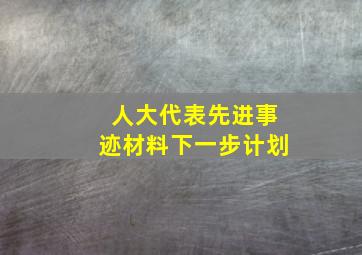 人大代表先进事迹材料下一步计划