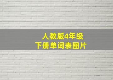 人教版4年级下册单词表图片