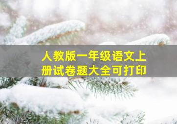 人教版一年级语文上册试卷题大全可打印