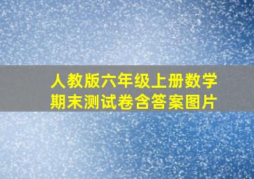 人教版六年级上册数学期末测试卷含答案图片