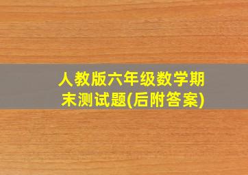 人教版六年级数学期末测试题(后附答案)