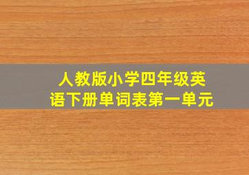 人教版小学四年级英语下册单词表第一单元