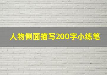 人物侧面描写200字小练笔