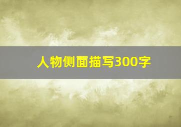 人物侧面描写300字