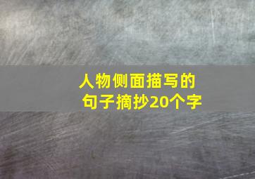 人物侧面描写的句子摘抄20个字