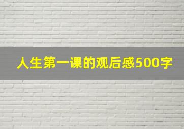 人生第一课的观后感500字