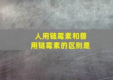 人用链霉素和兽用链霉素的区别是