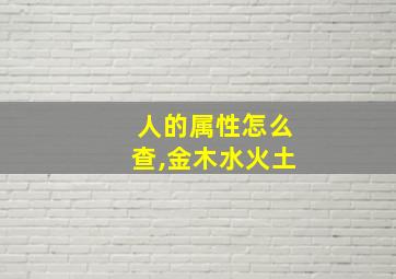 人的属性怎么查,金木水火土